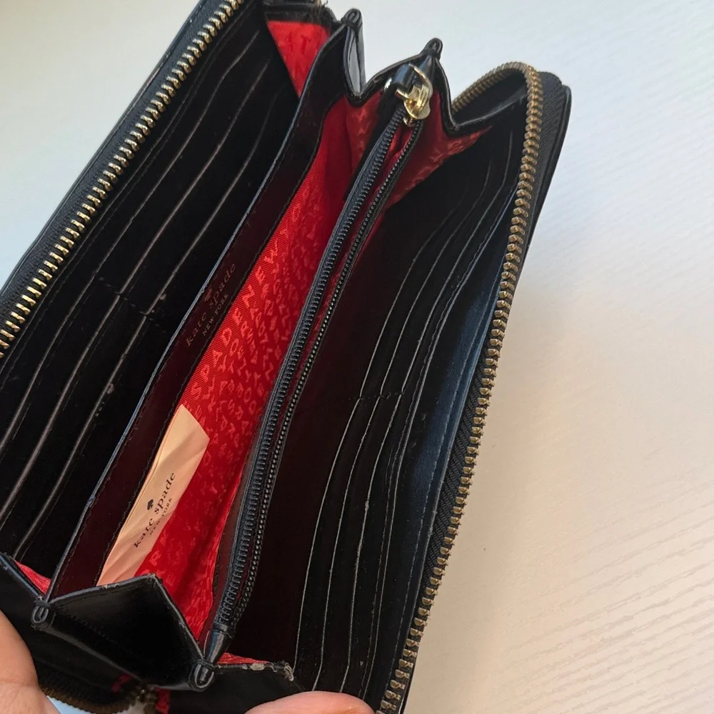 Kate Spade Black and Cream Polka Dot Wallet